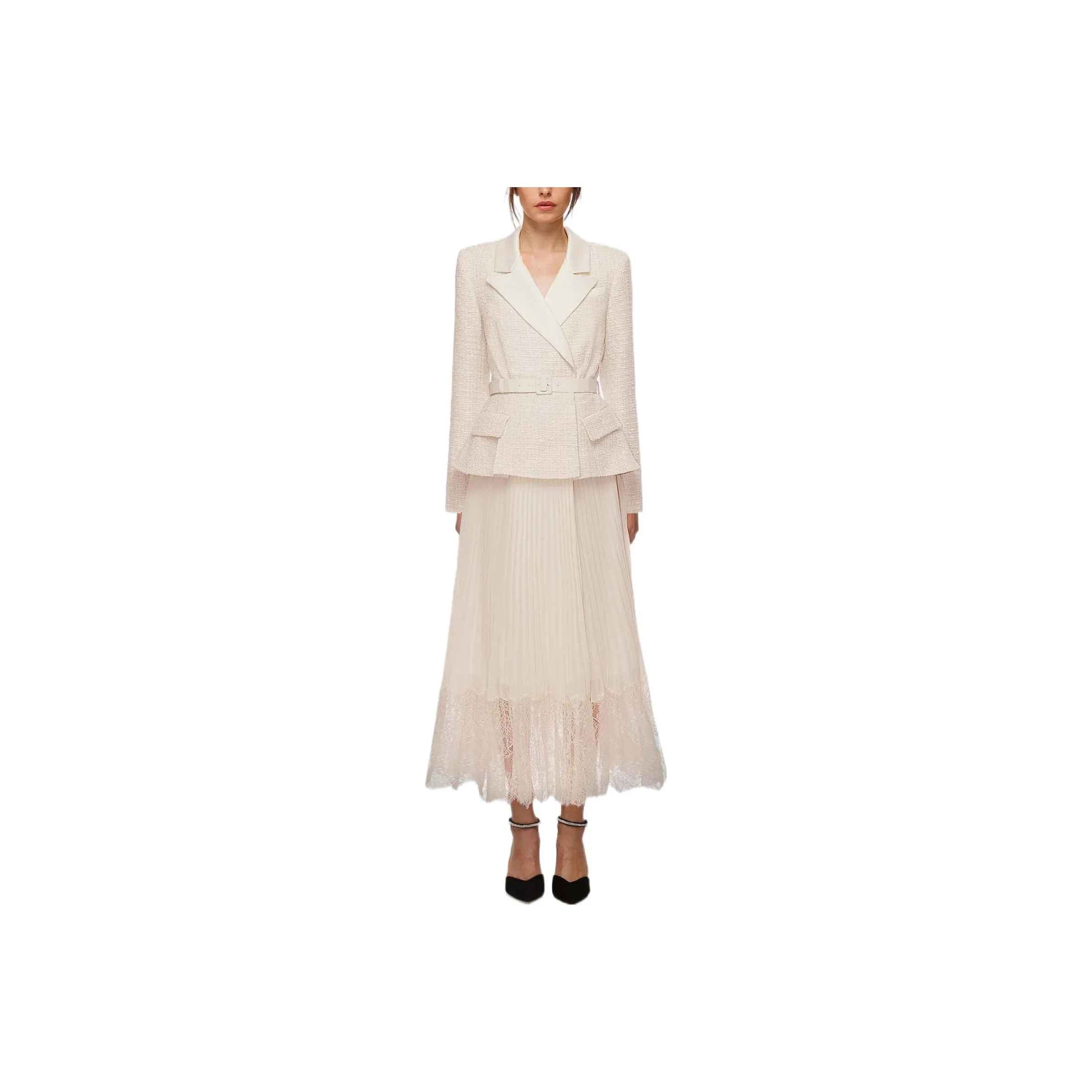 Self portrait Long Sleeved Dresses Women's Cream