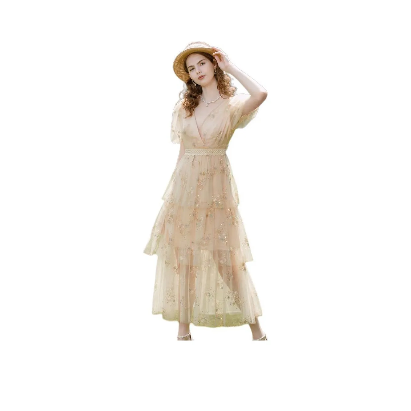 JORYAweekend Короткий рукав Платье Женское Розовый Красный