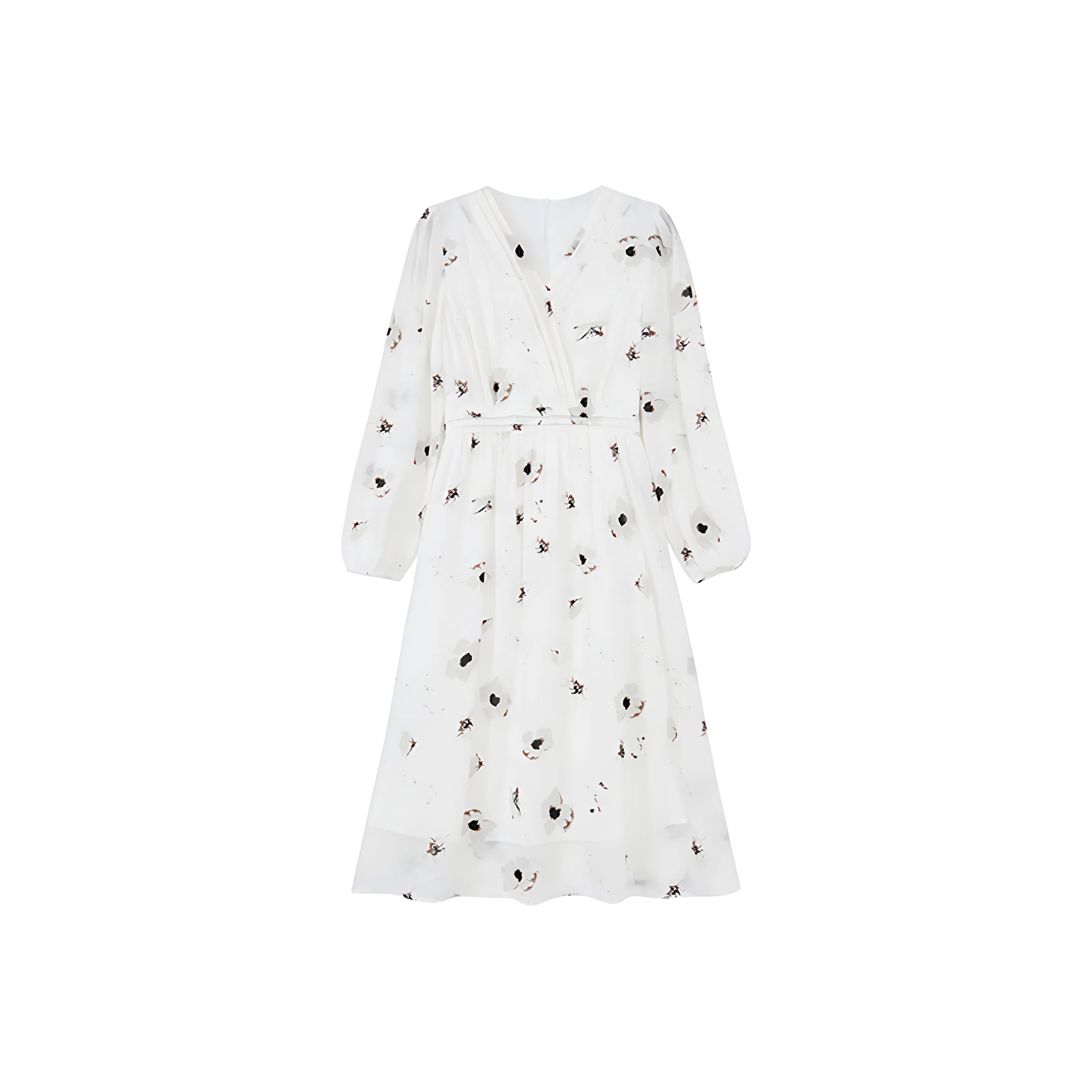 DOSOHEB Длинное платье с длинными рукавами женское чернила белый чайный