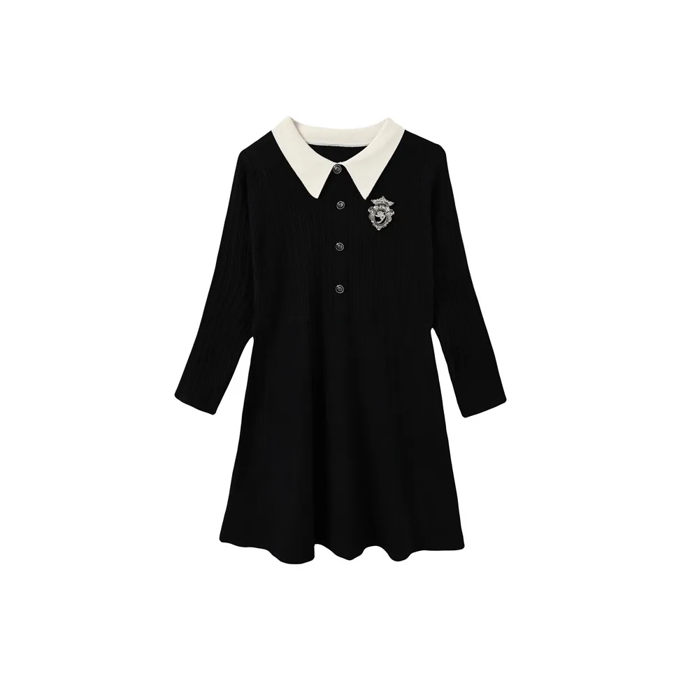 Adeworn Long Sleeved Dress Women's Black