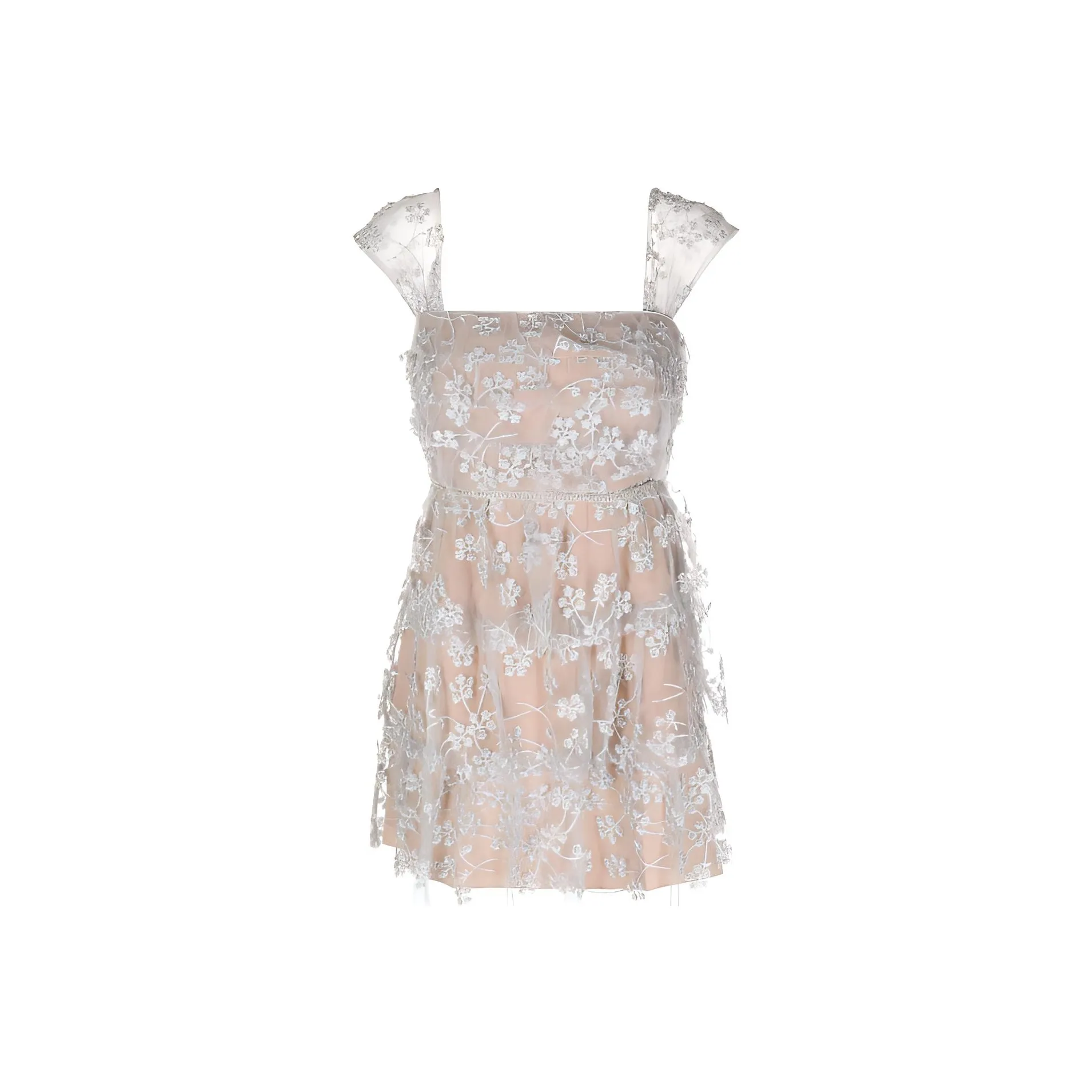 Self portrait Floral embroidered Tiered Mini Dress