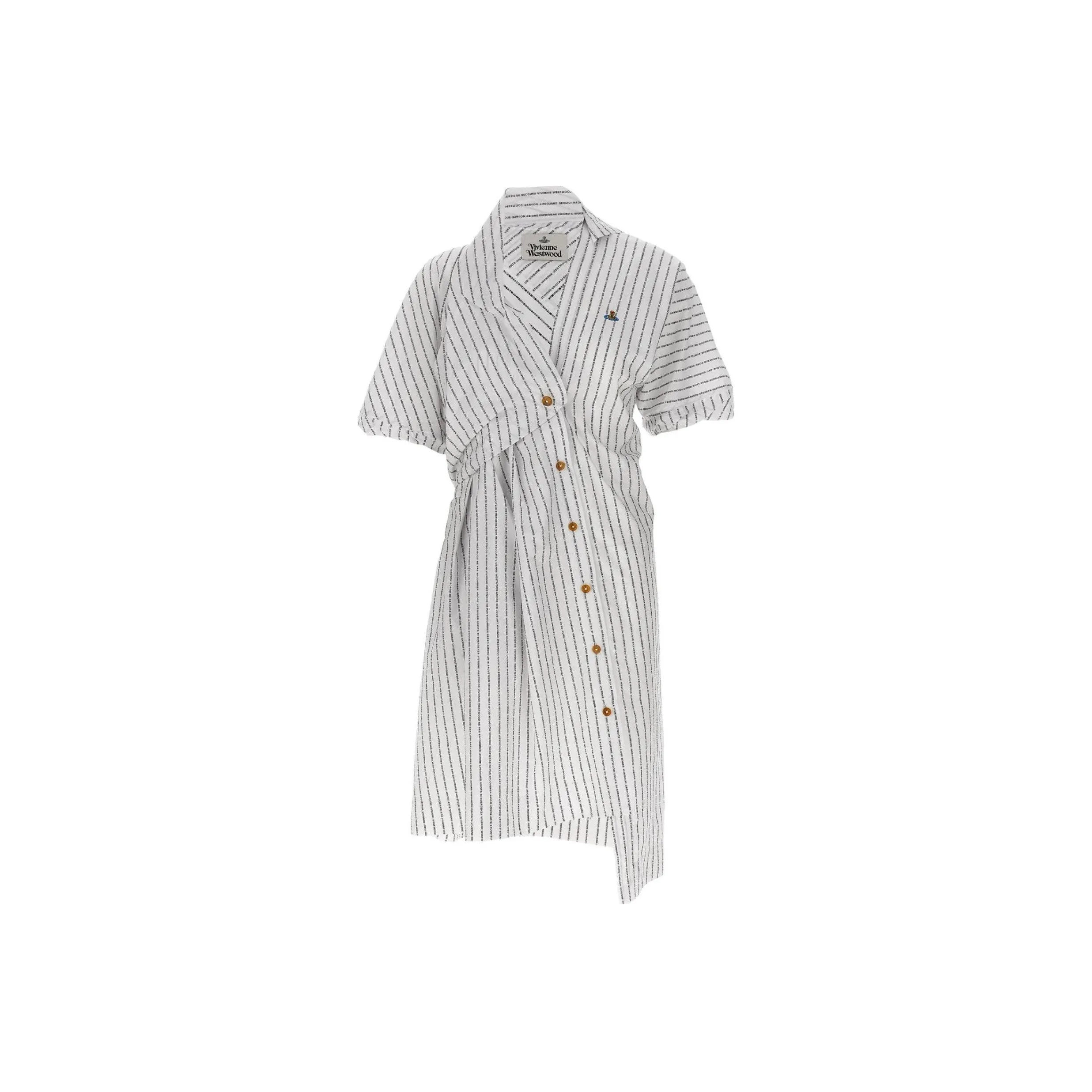 Vivienne Westwood Natalia Orb Embroidered Striped Dress