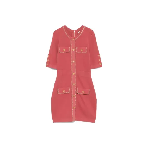 Elisabetta Franchi Red Женские Короткие Платья с Рукавами