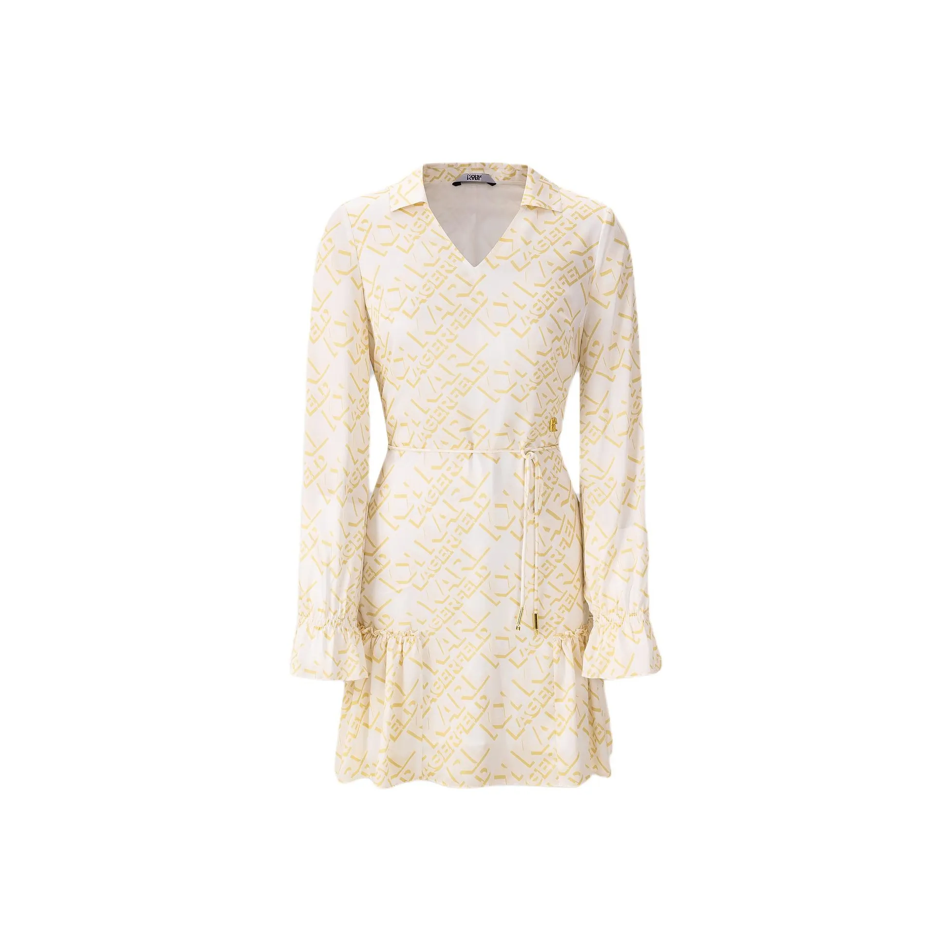 KARL LAGERFELD Длинное платье с длинными рукавами женское желтое