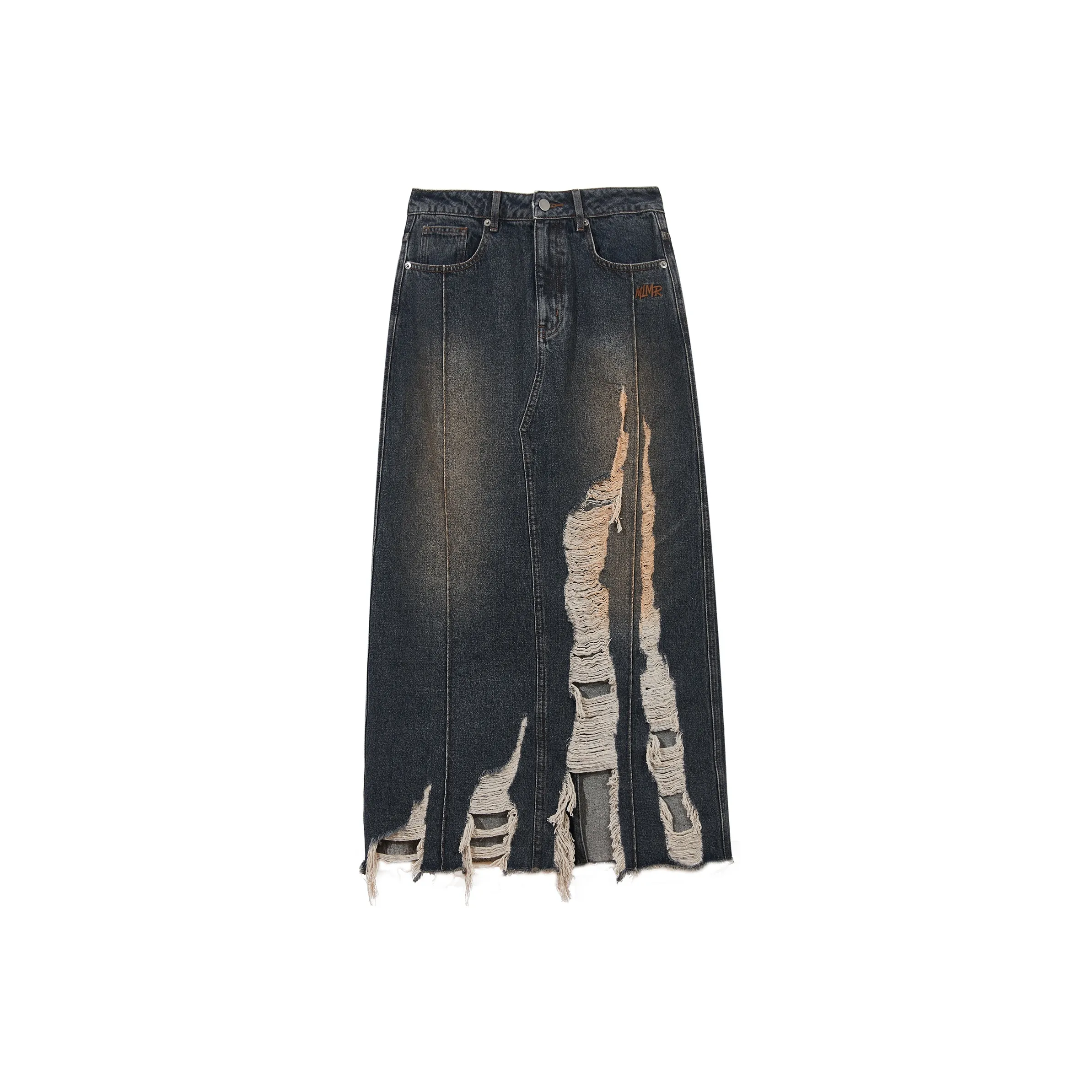 MLMR Denim Long Skirt Women's Dark Denim Blue