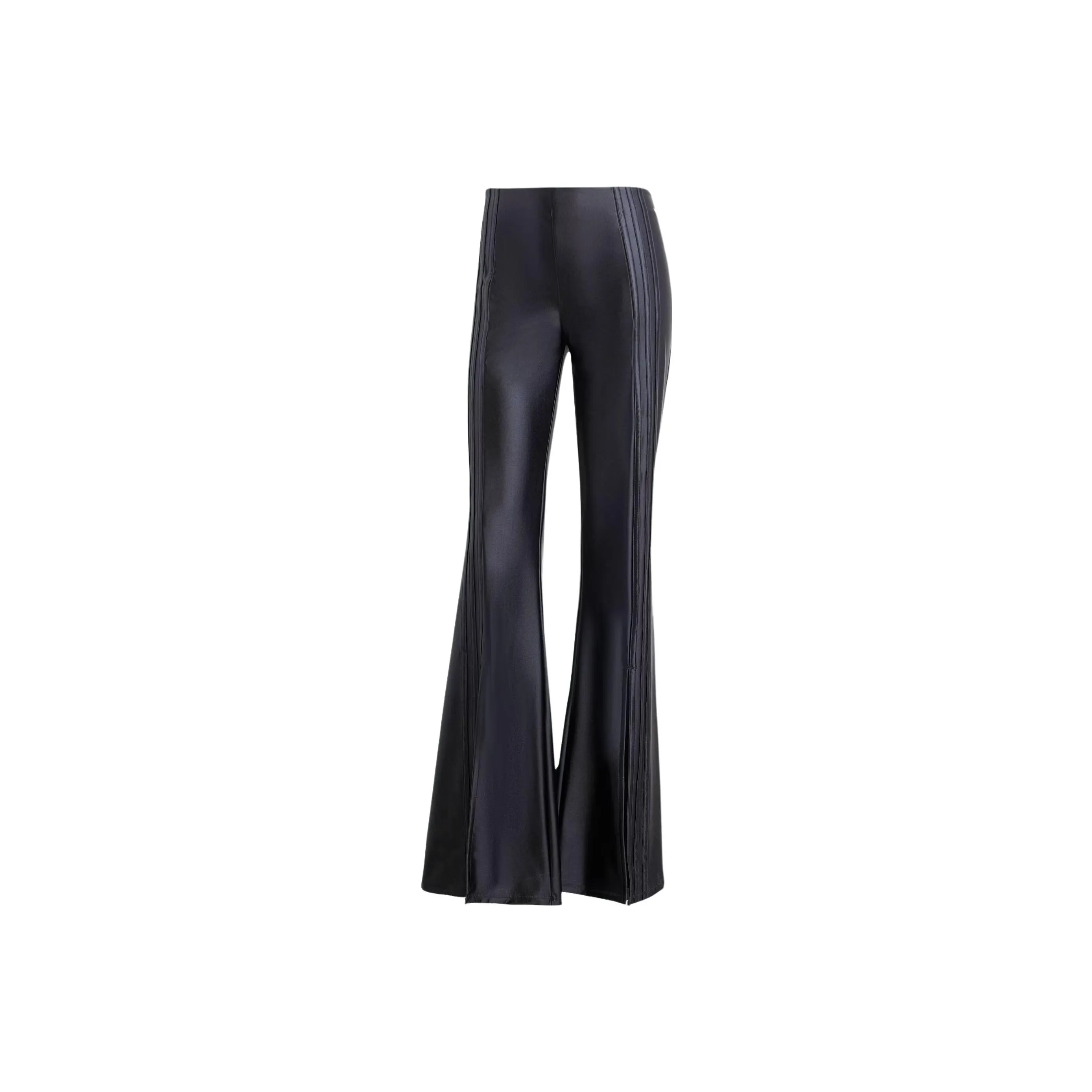Adidas Originals Highlight Flared 3 Stripes Pants Knitted Sweatpants Women's Black