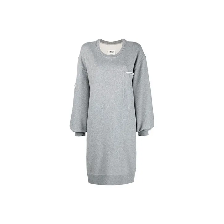 MM6 Maison Margiela Long Sleeved Dresses Women's Gray