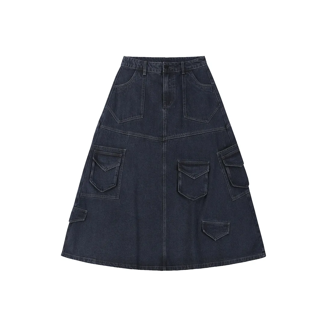 BETTY BOOP Деним Длинная Юбка Женская Черная Синяя