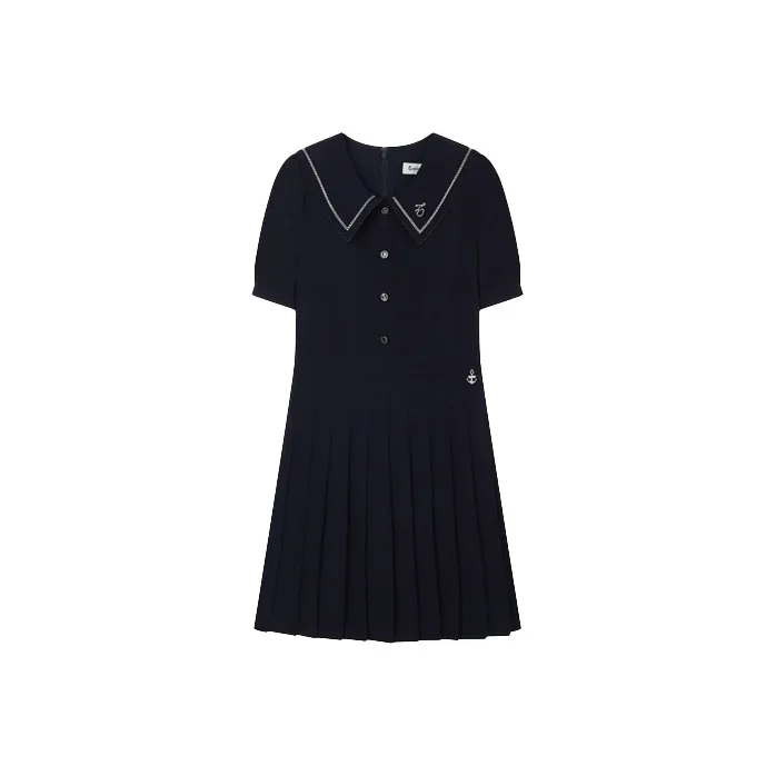 Teenie Weenie Short Sleeved Dress Women's Navy Blue
