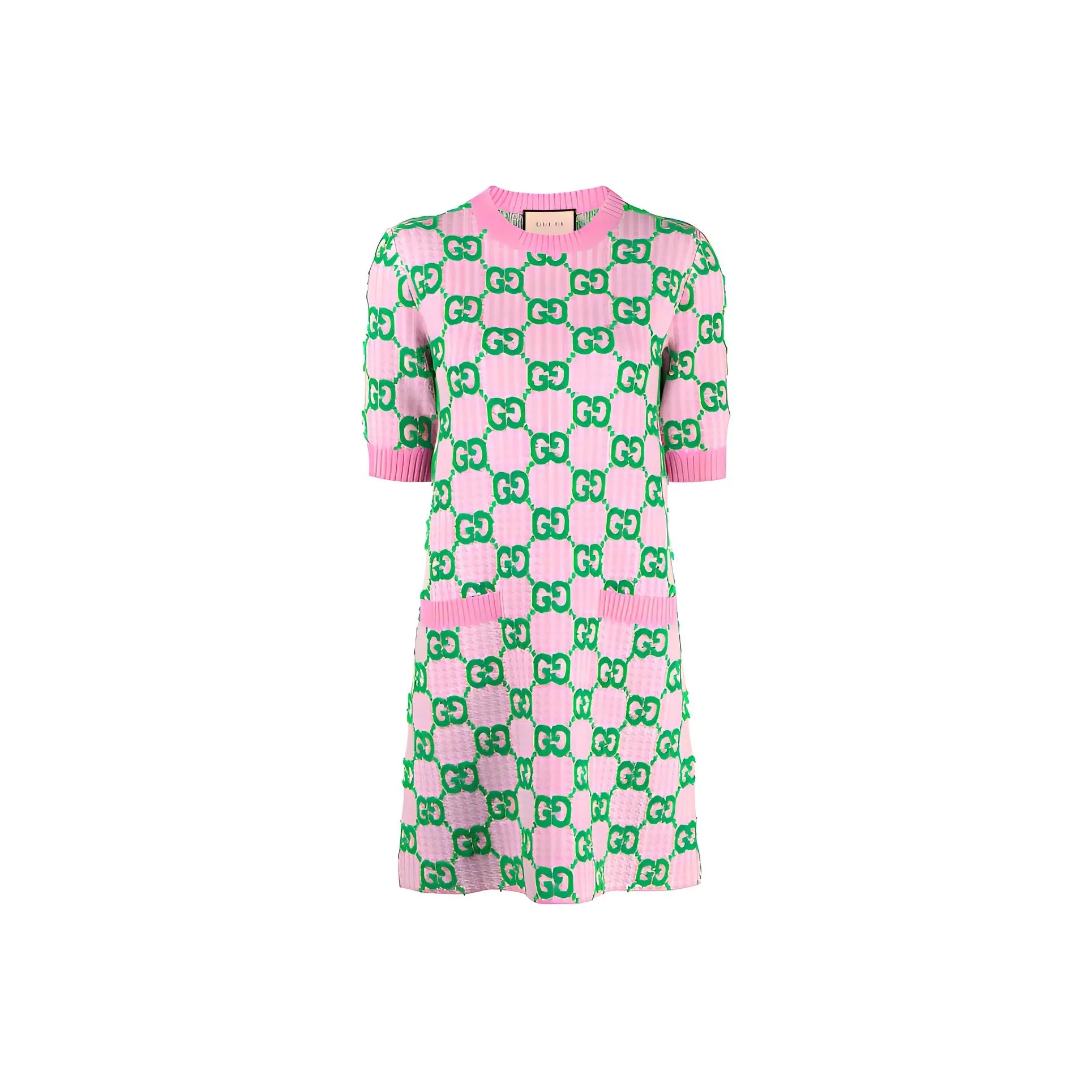 GUCCI Short Sleeved Dresses Women's Pink