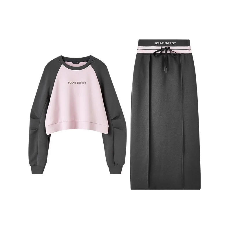 SENTUBILA Свитшот Комплект Женский Винтаж Серый