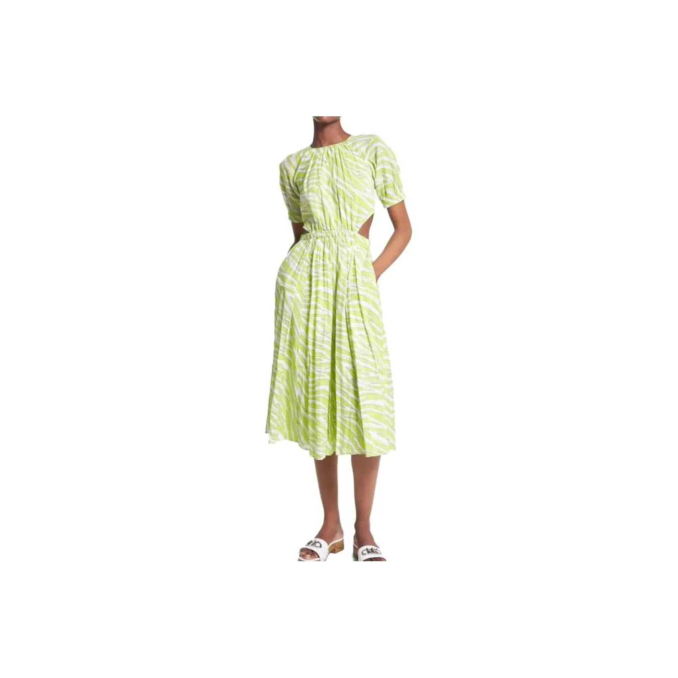 MICHAEL KORS Short Sleeved Dresses Women's Green