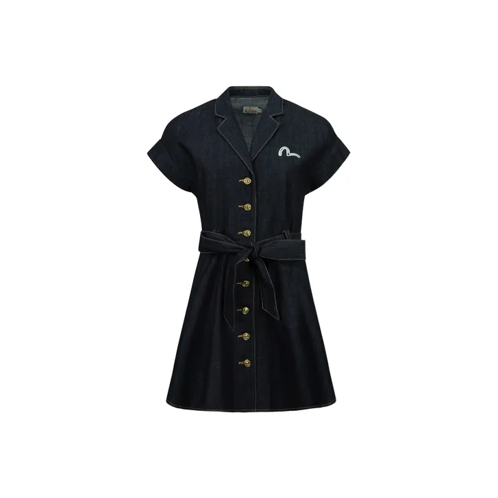 EVISU Short-Sleeved Dresses Women's Denim Blue