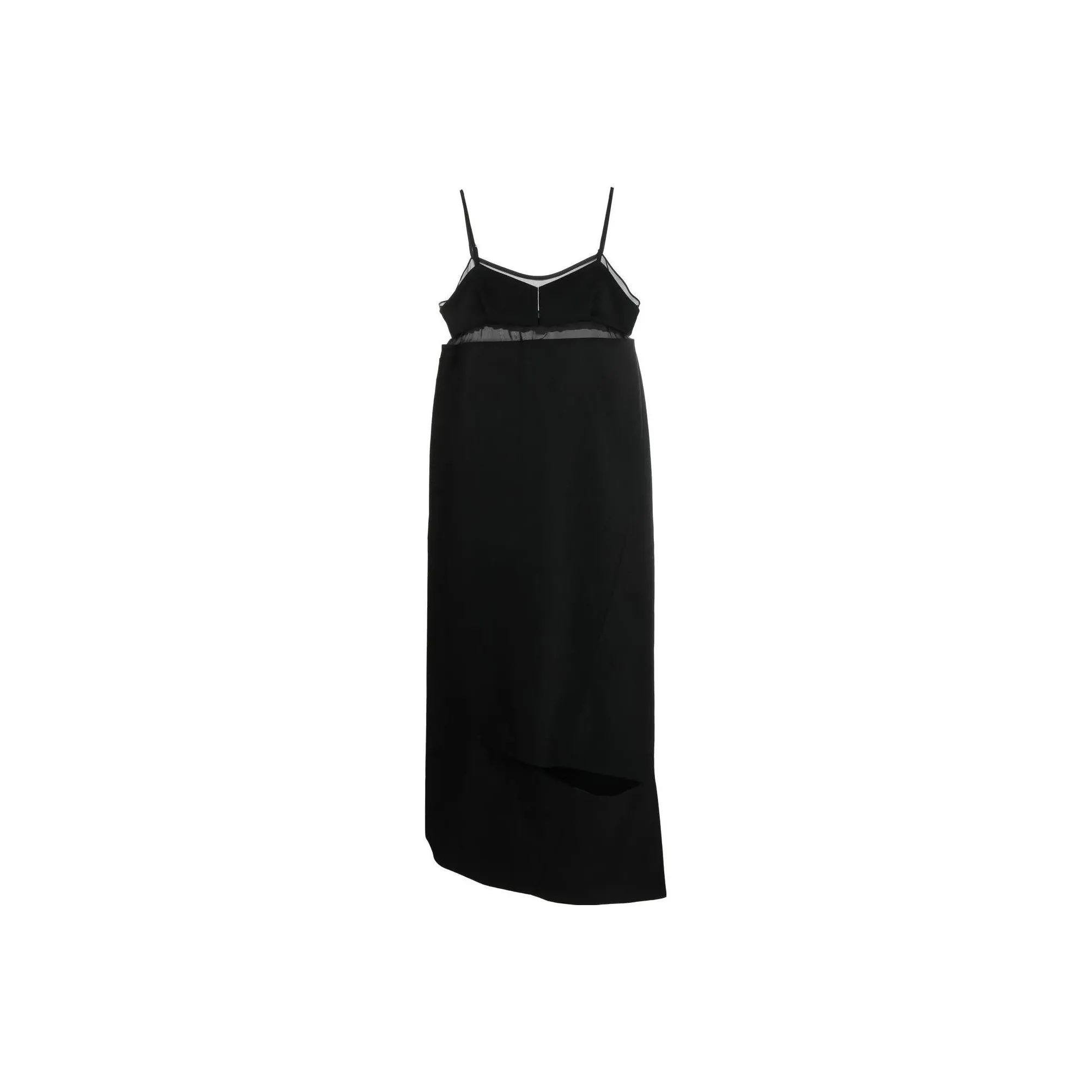 Sacai Spaghetti Strap Asymmetric Midi Dress