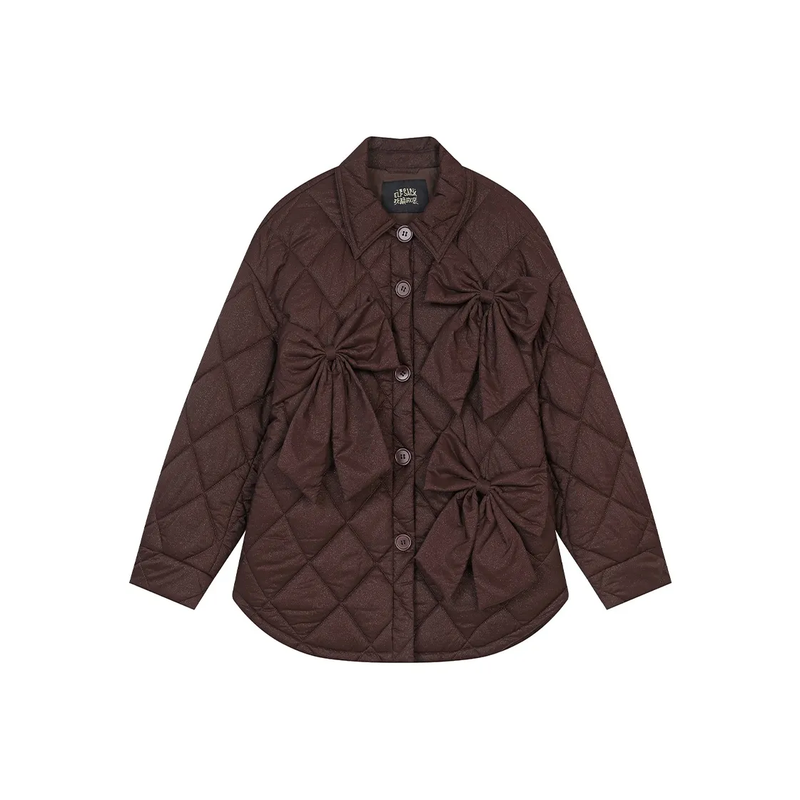 ELF SACK Puffer Jacket Women's Sparkling Red Coffee