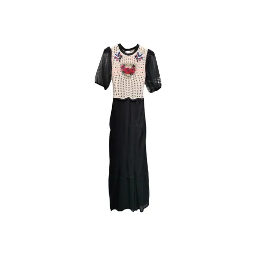 RED VALENTINO Черное Женское Короткое Платье с Рукавами