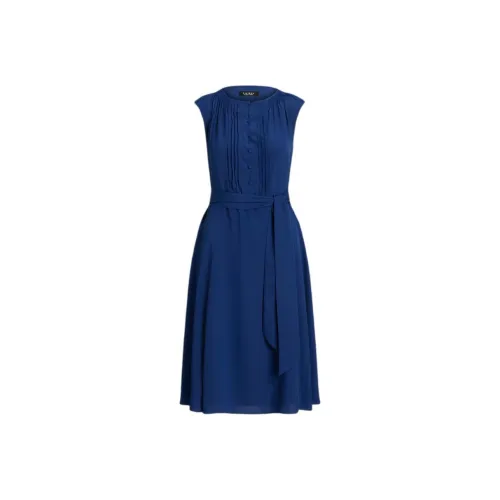 LAUREN RALPH LAUREN Индиго Женские Платья с Коротким Рукавом