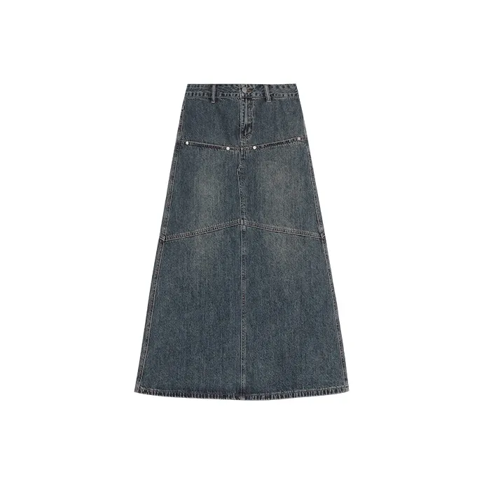 ELOF Denim Long Skirt Women's Blue