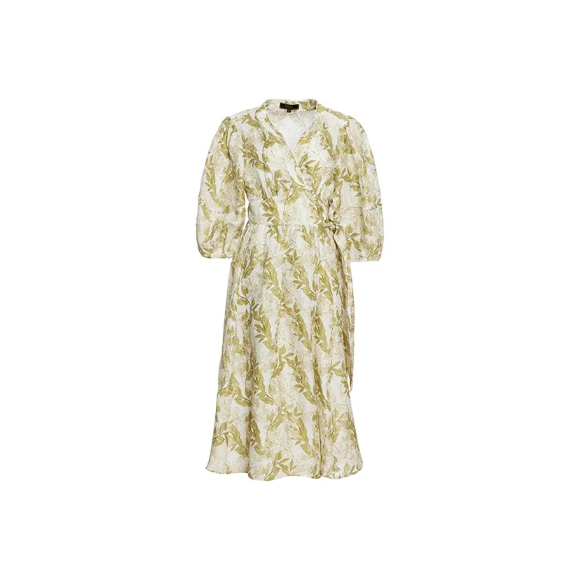 BESIONIA SS23 Short-Sleeved Dresses Women's Yellow Pattern