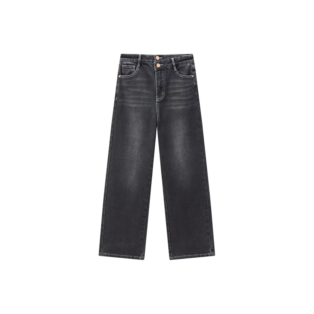 LEDIN Чернильно-черные Женские Джинсы