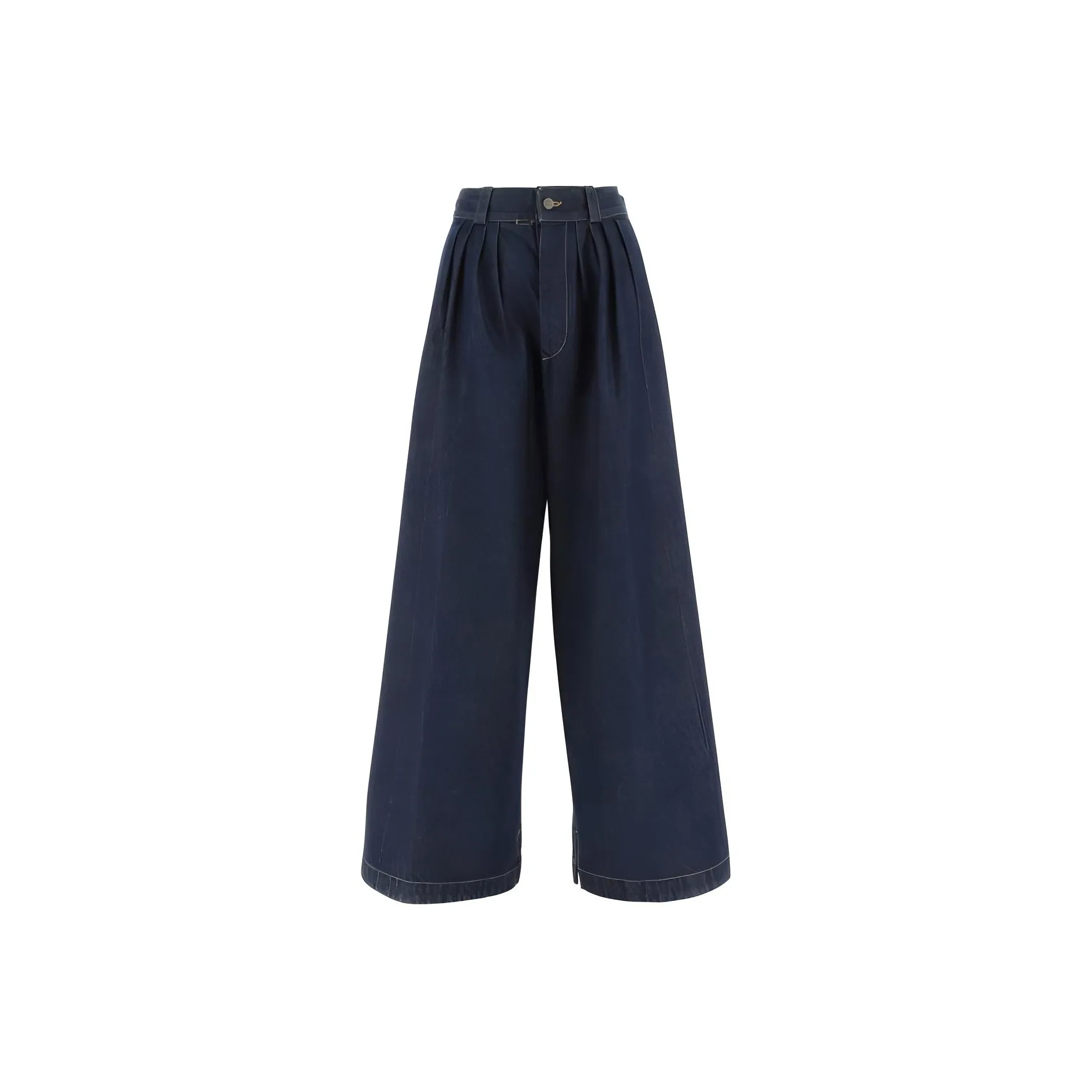 Maison Margiela Wide Leg Pleated Jeans