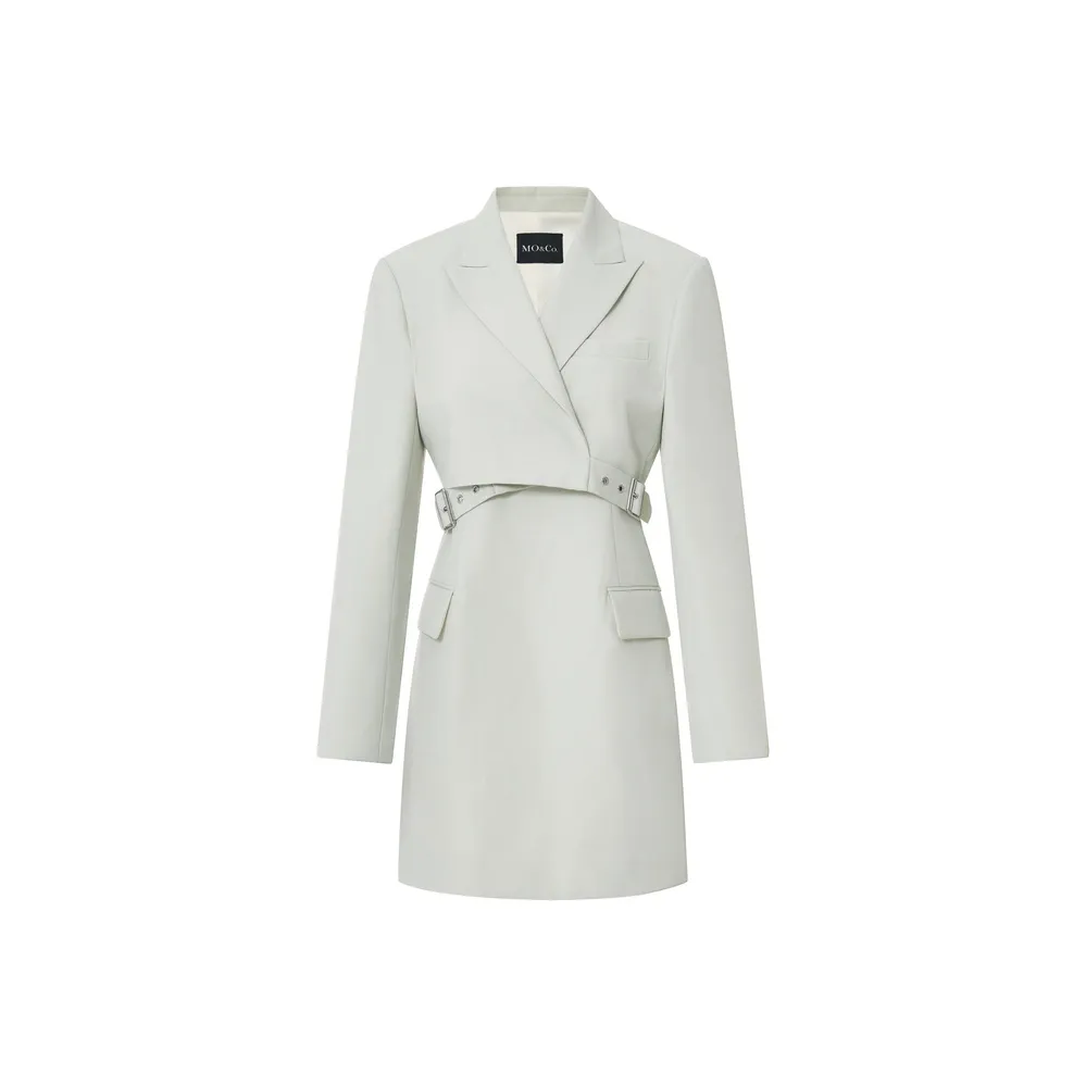 MO&CO Business Suits Women's Clothing Sets Gray Green