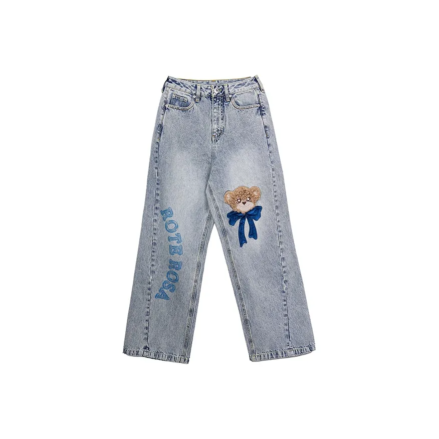 LALABOBO Jeans Women's Medium Blue White