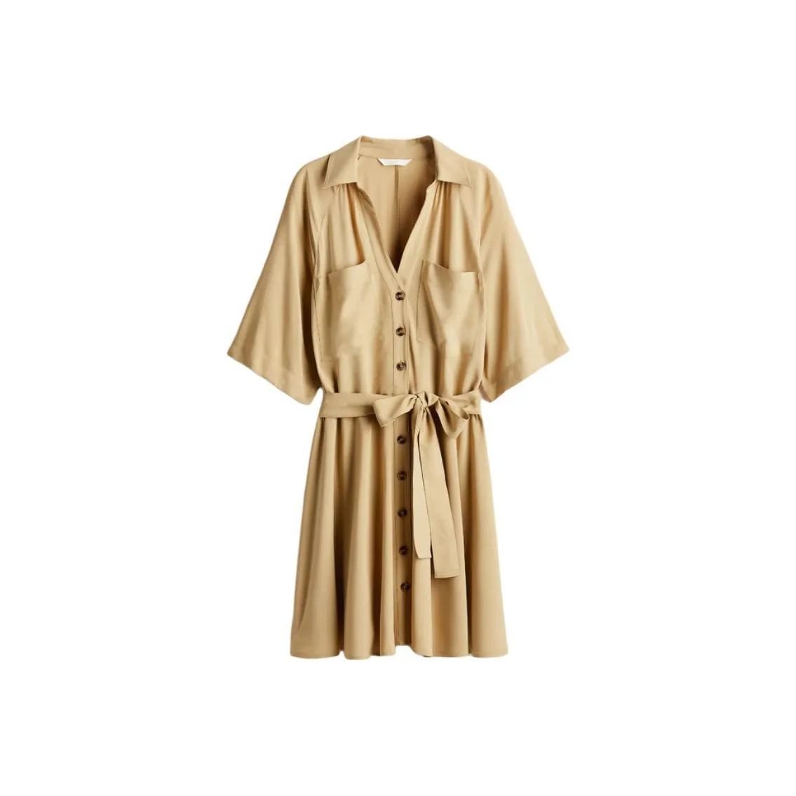 H&M Short Sleeved Dress Women's Beige
