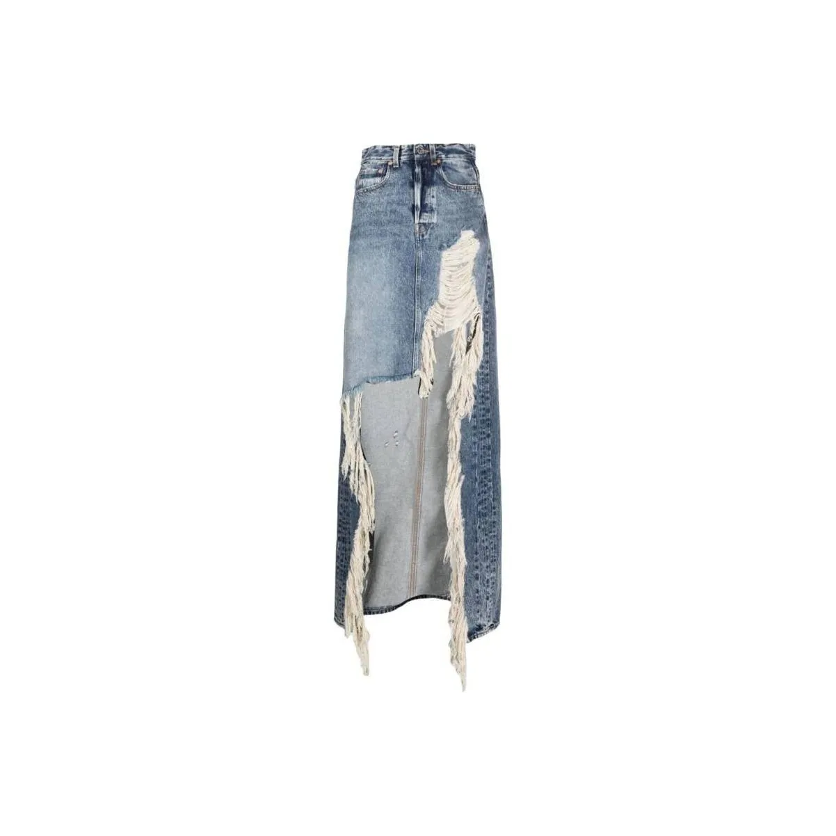Vetements Destroyed Denim Maxi Skirt 'Blue'