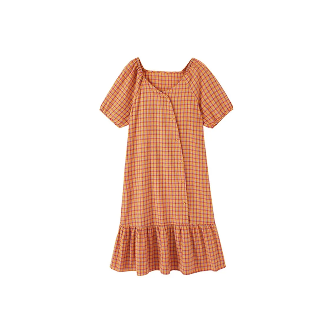 Весенне-летнее платье классический клетчатый женское набор в подарочной коробке включен активный апельсин