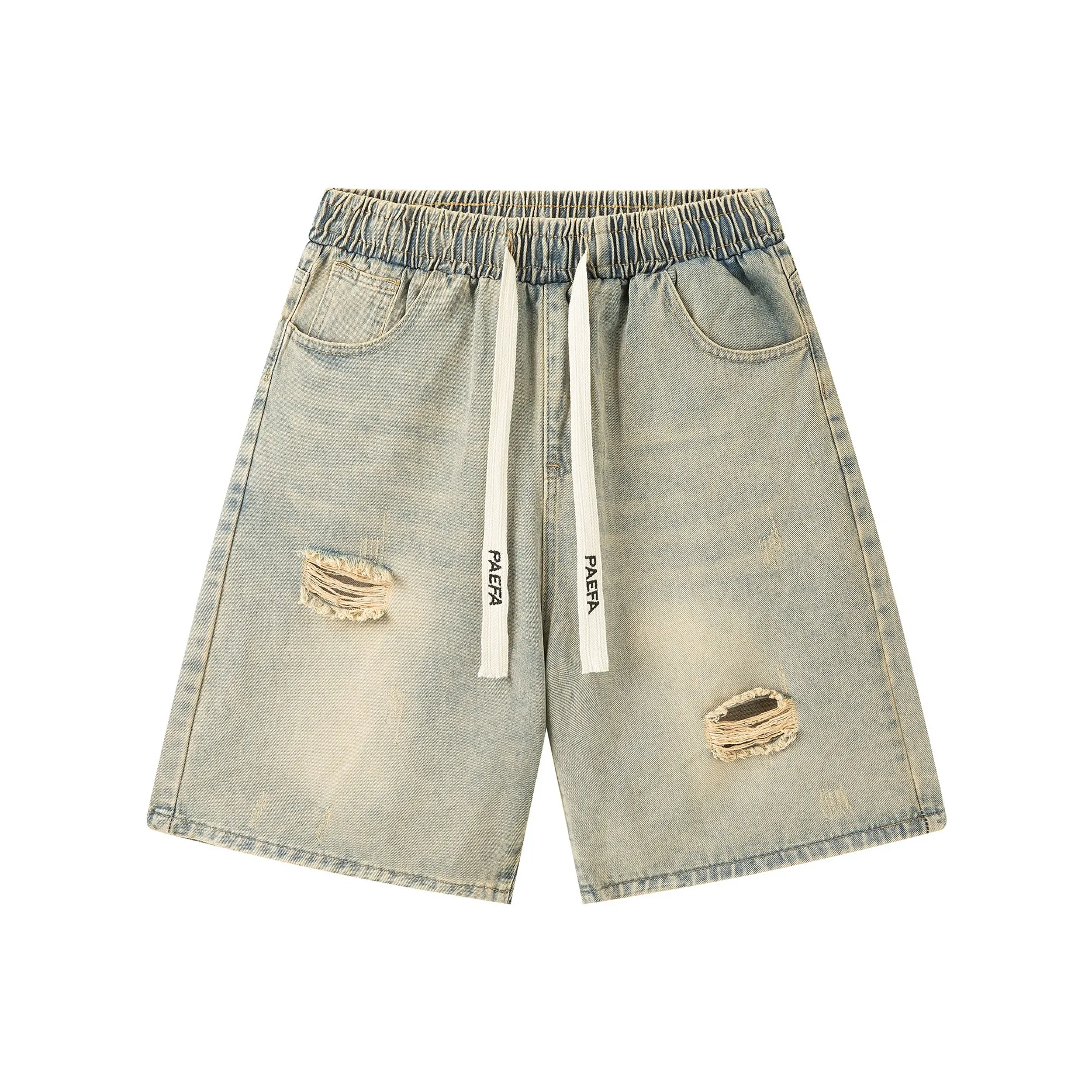 PAEFA Грязно-желтые унисекс джинсовые шорты