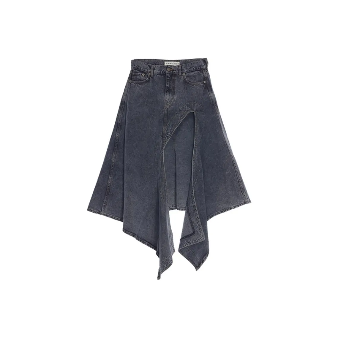 YProject SS24 Denim Long Skirt Women's Black