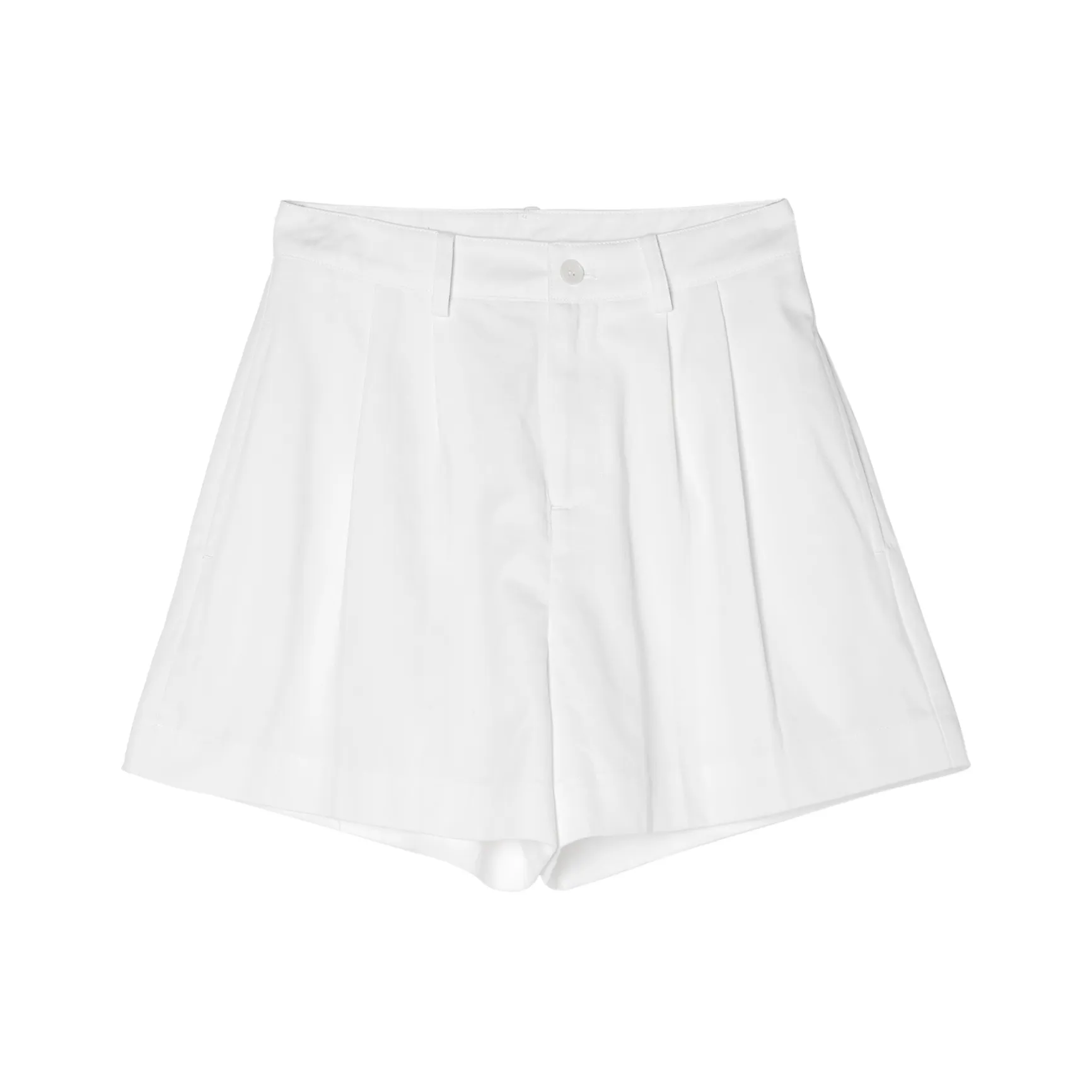 Fstudio Корейский стиль Petite HIGH RISE A Line Loose Fit White Casual Shorts Women's