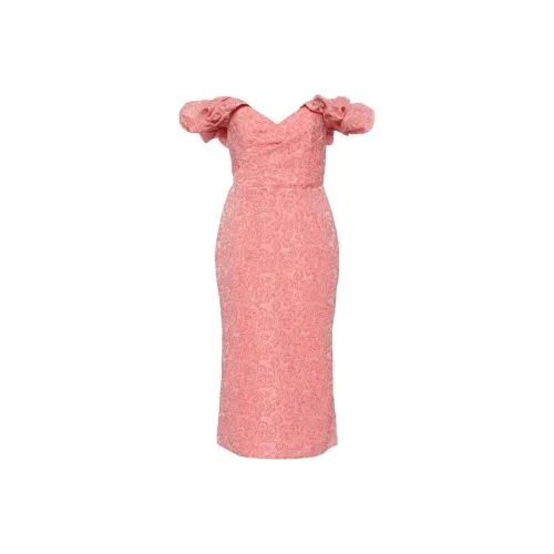 Marchesa Notte Розовый цвет лосося Женские Платья с коротким рукавом