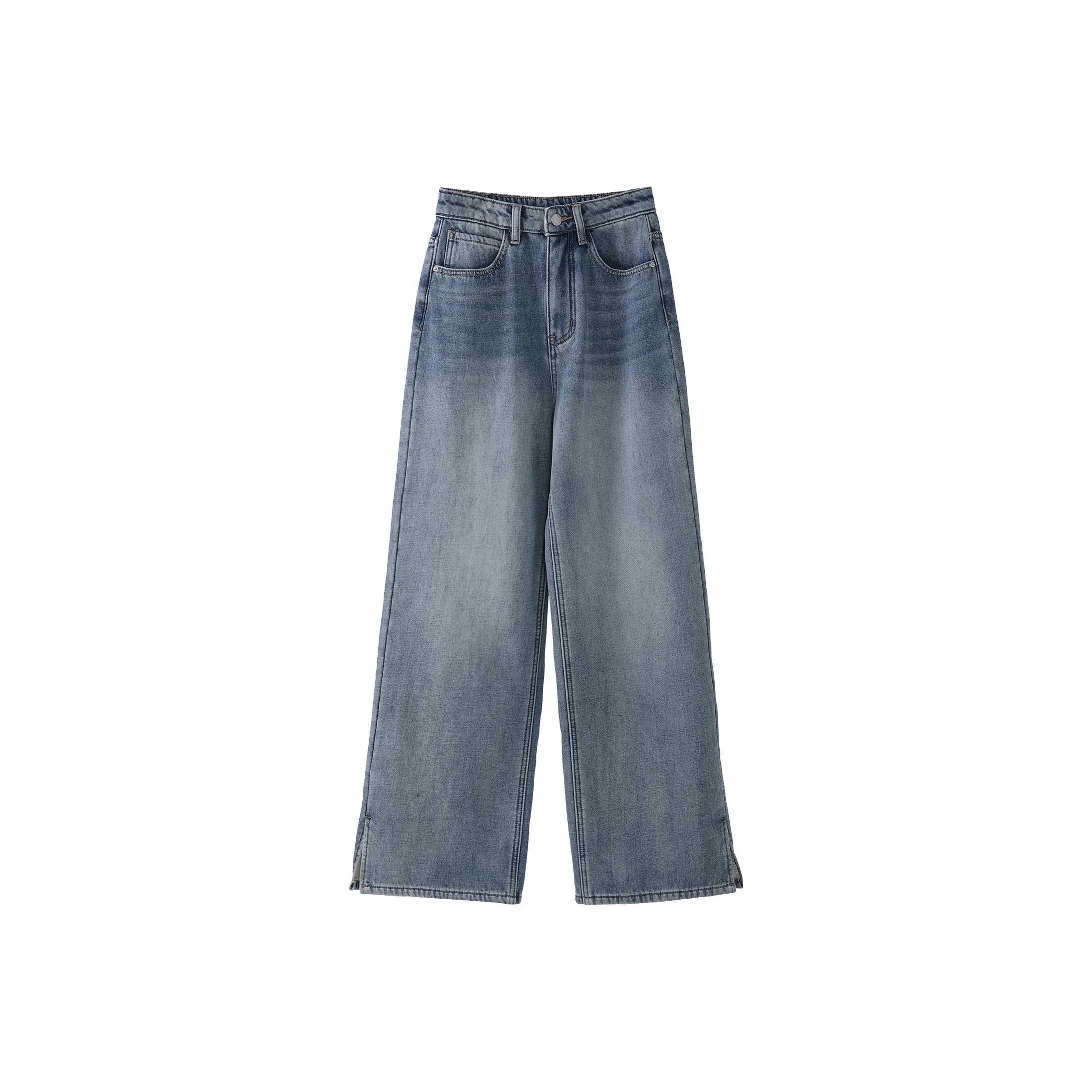 Fstudio Осенний Зимний Корейский стиль Коммутирование Прямой крой Повседневный Джинсы Женские Синий