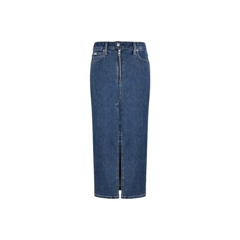 Calvin Klein 1A4 Джинсовый синий Женские Джинсовые длинные юбки
