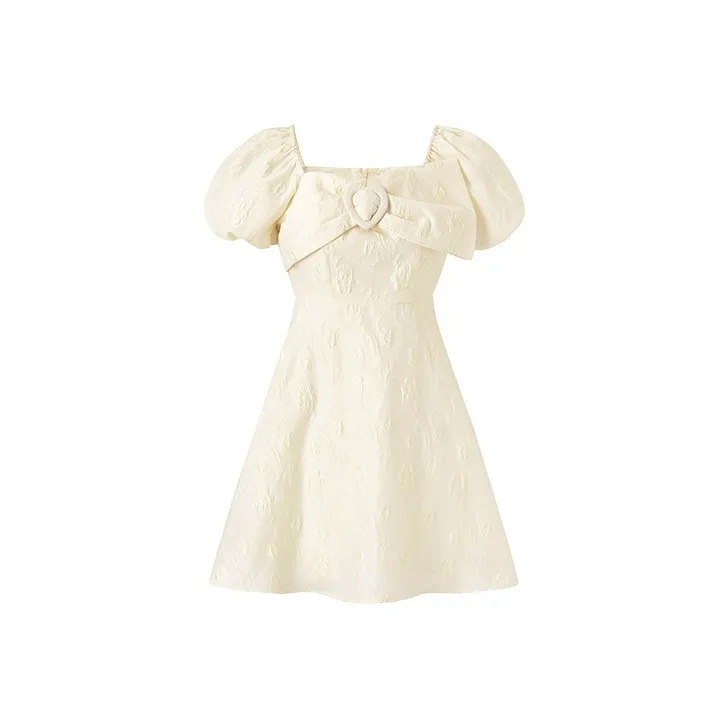 LEDIN Short Sleeved Dress Women's Light Yellow
