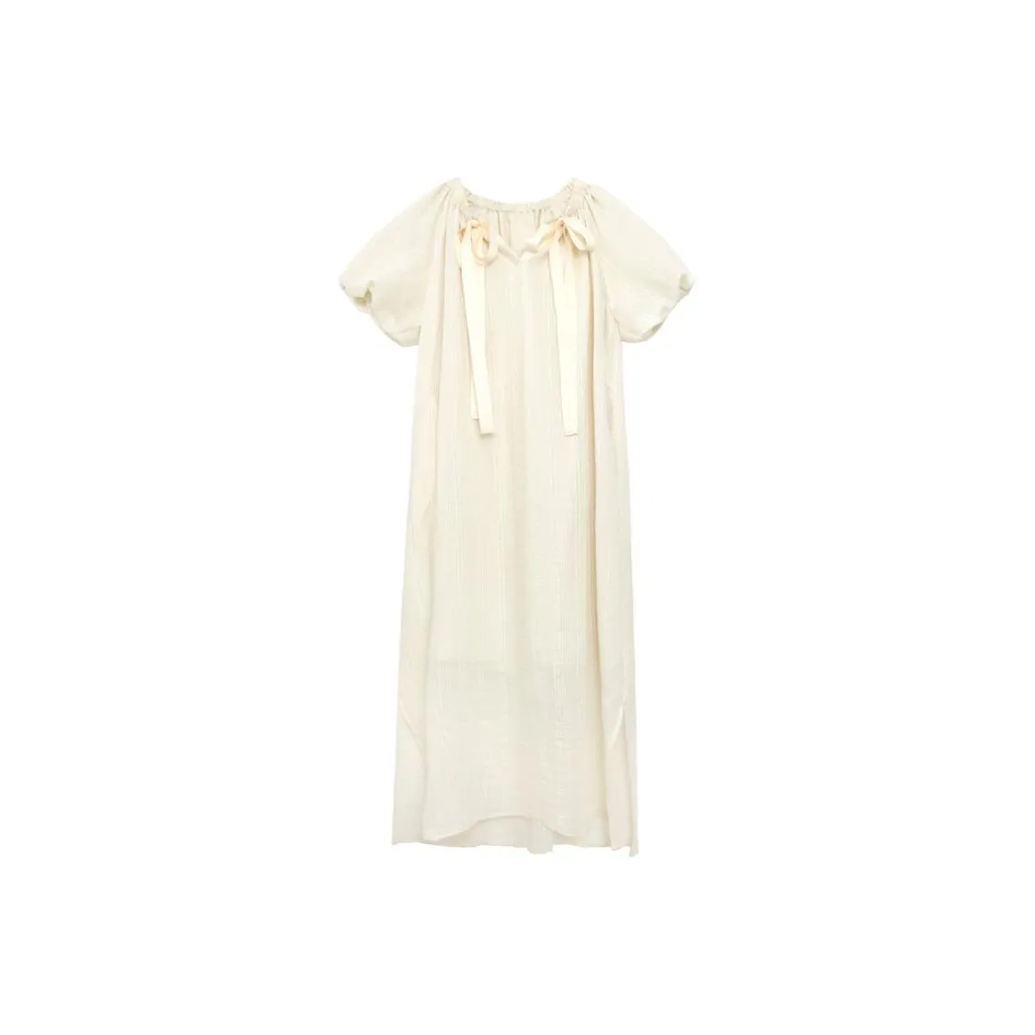 Boutique By Babymoon Short Sleeved Dress Women's Beige Yellow