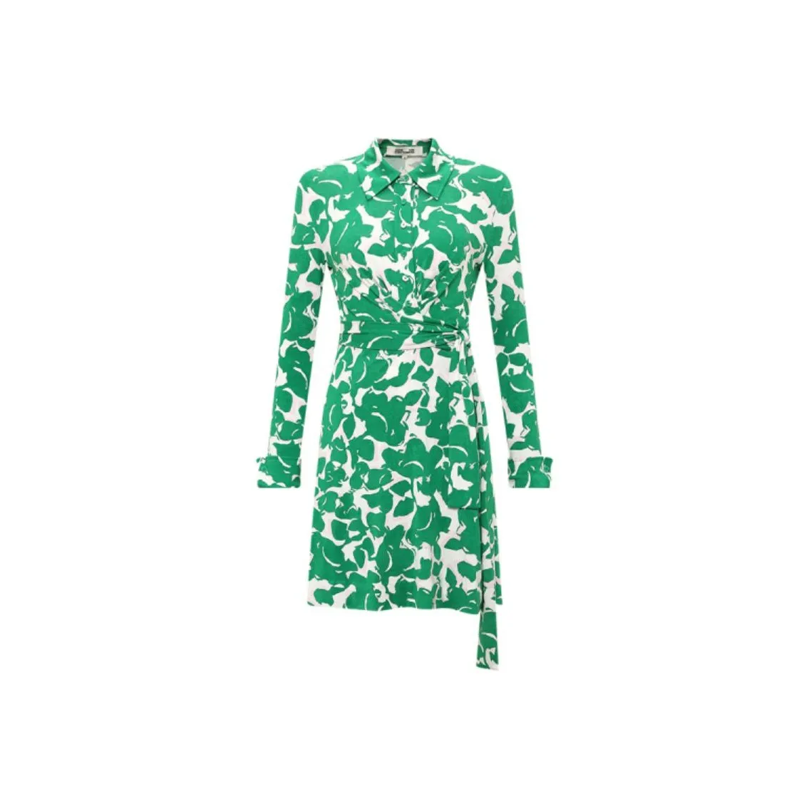 DVF Diane Von Furstenberg FW23 Длинное платье с длинными рукавами женское зеленое