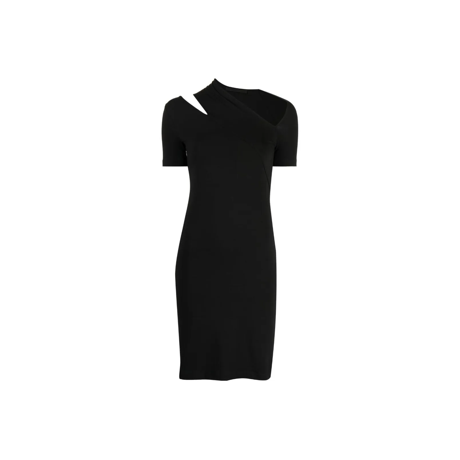 Helmut Lang Черное Женское Короткое Платье с Рукавами