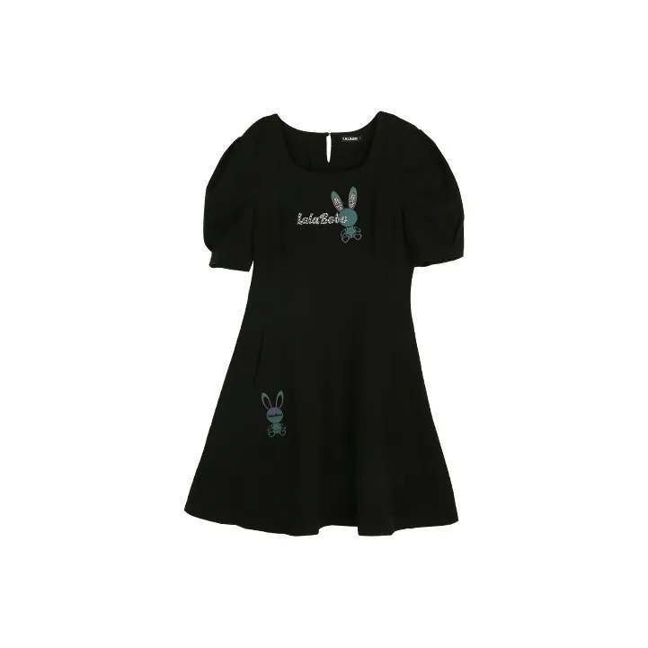 LALABOBO Black Женские Короткие Платья с Рукавами