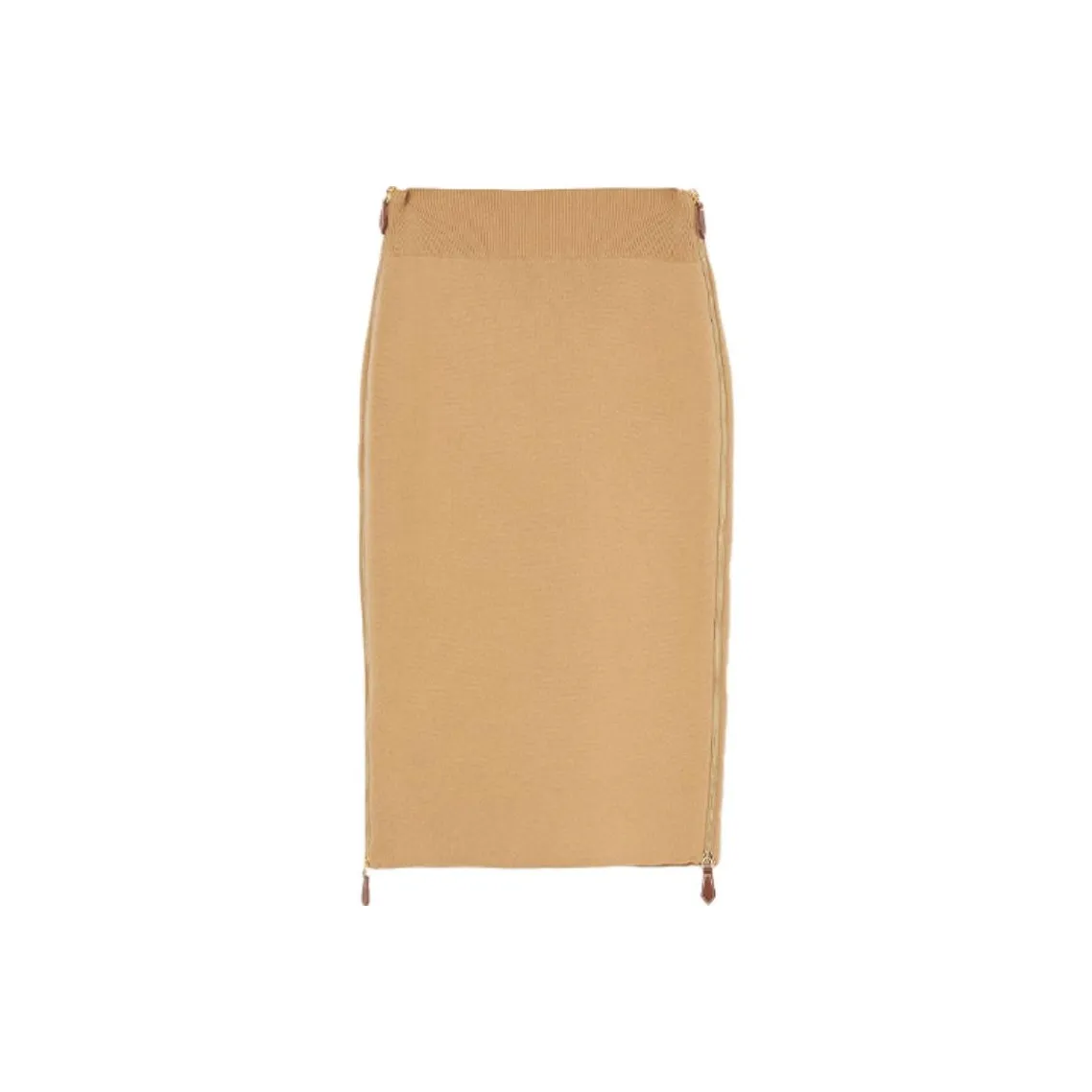 Burberry Кожа Длинная Юбка Женская CAMEL