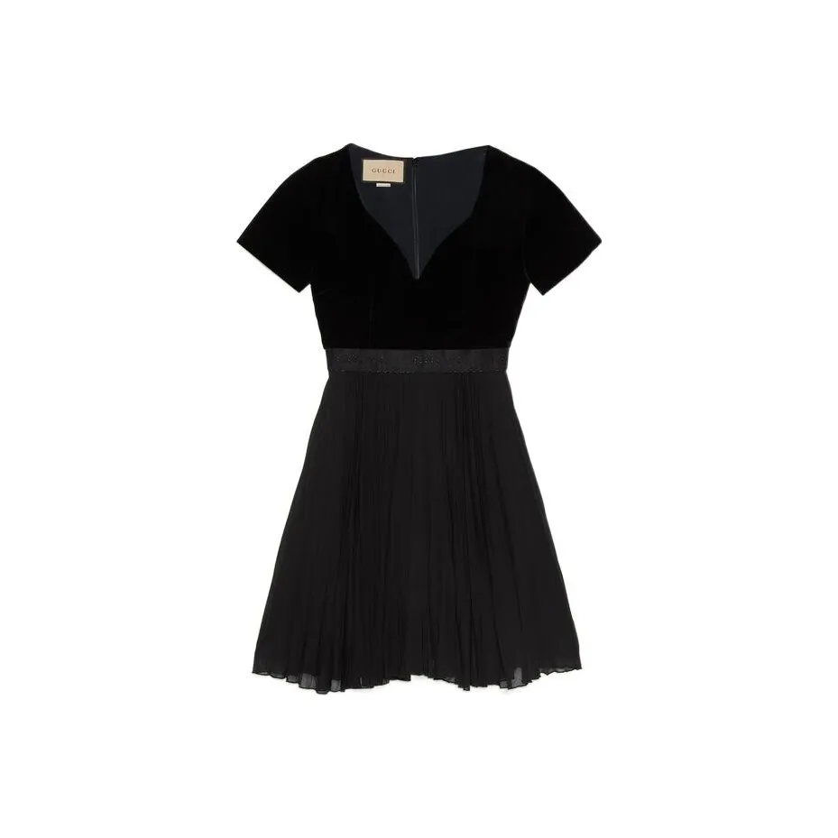 GUCCI Logo Pleated Minidress