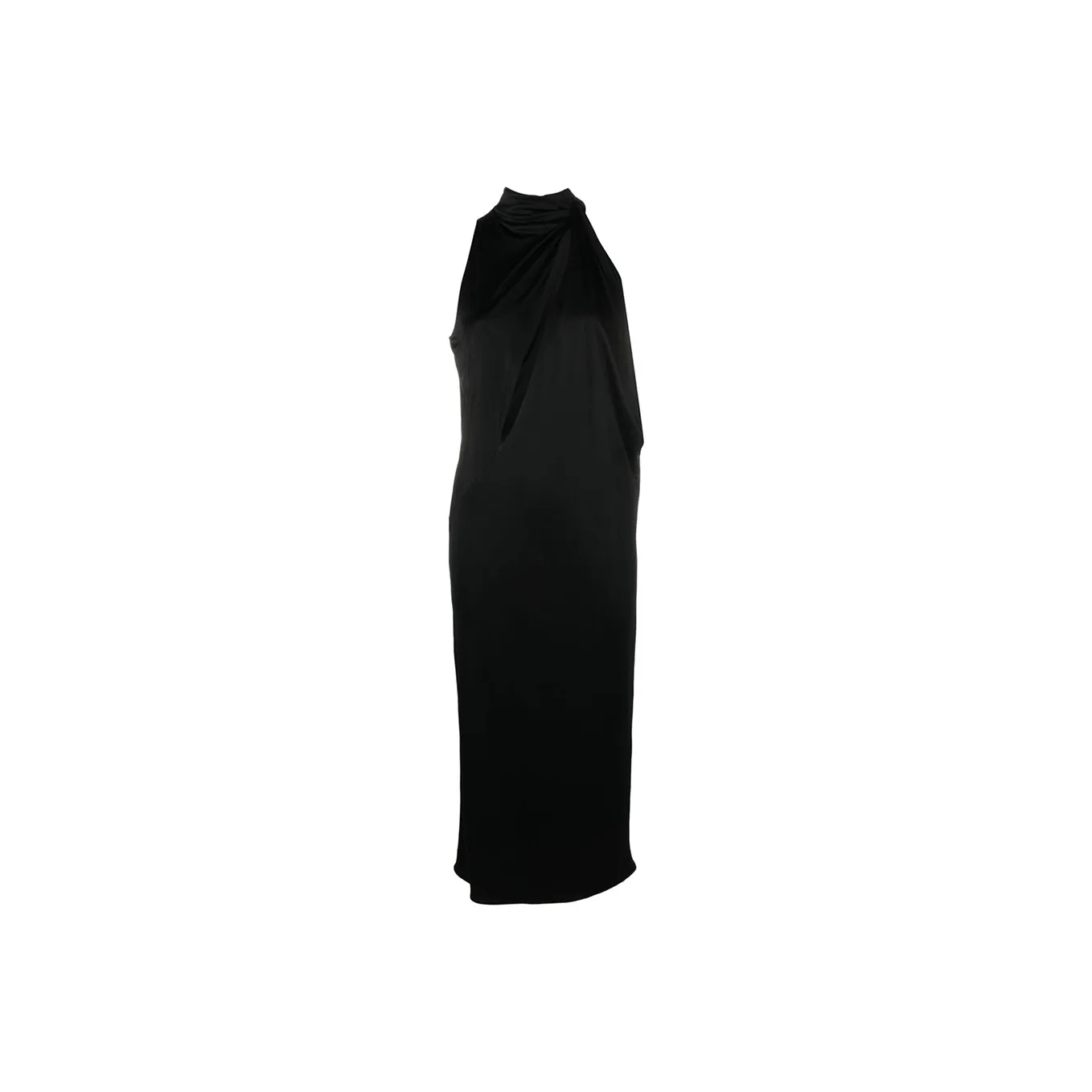 VERSACE Slashed Halterneck Sleeveless Midi Dress