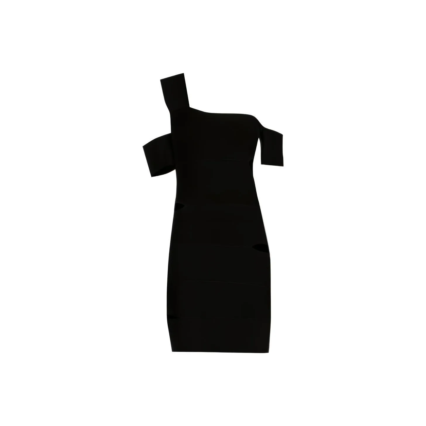 Alexander McQueen Cut Out One Shoulder Mini Dress