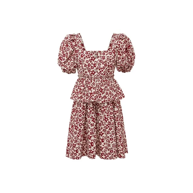 D'zzit Short Sleeved Dresses Women's Deep Red