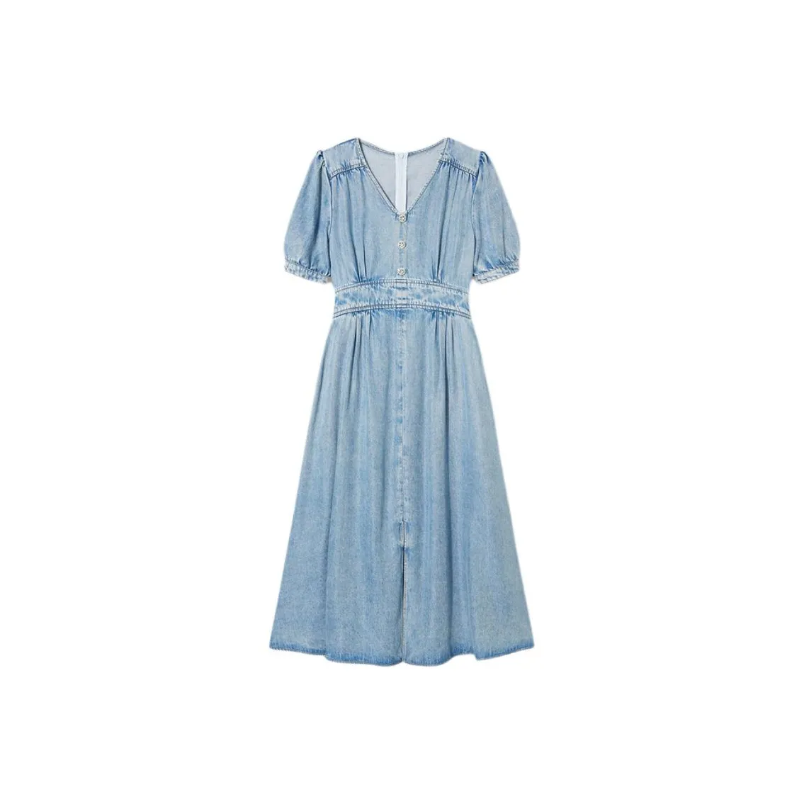 Goodland Короткий рукав Платье Женское Винтажный синий