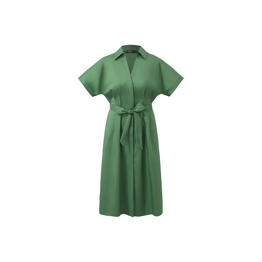 GOELIA Short Sleeved Dress Women's Forest Green