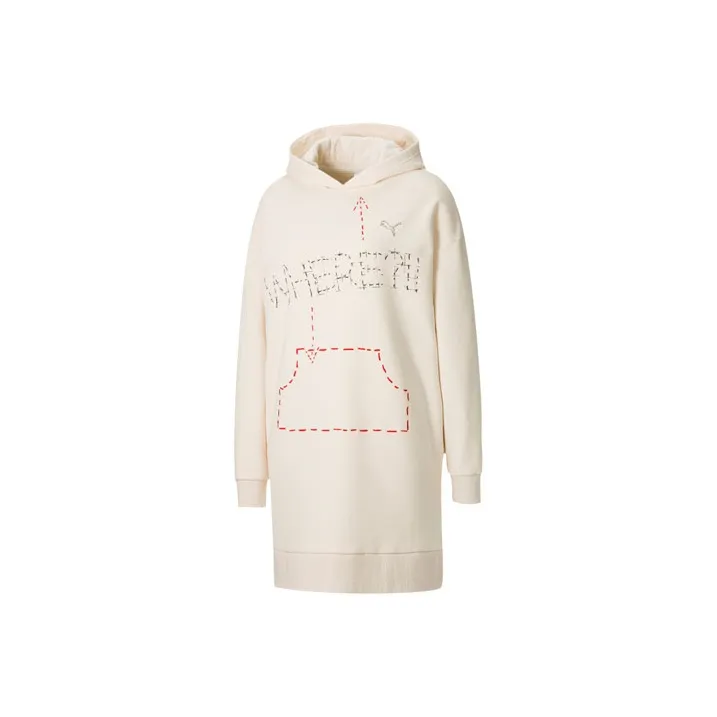 PUMA Длинное платье с длинными рукавами женское цвет эггног