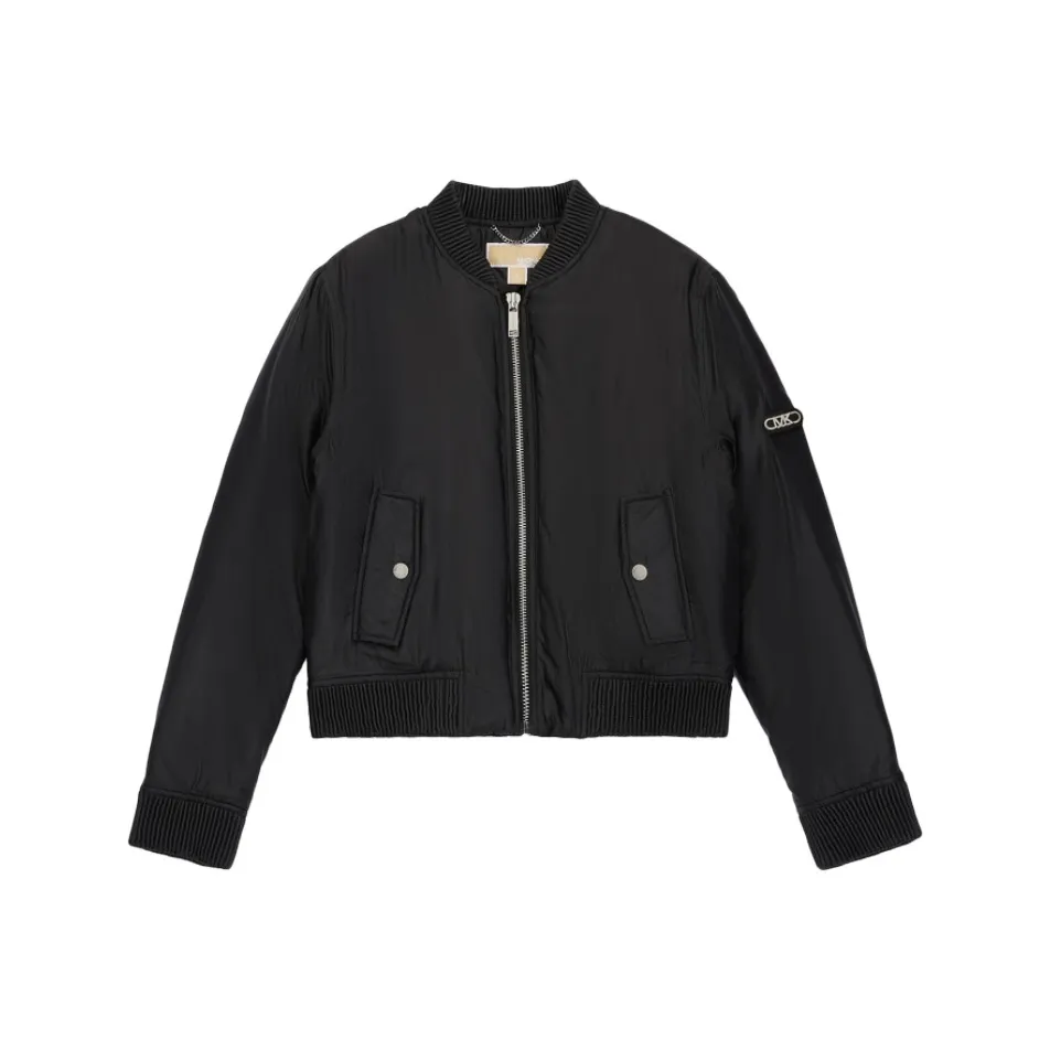 MICHAEL KORS Satin Ciré Bomber Jacket